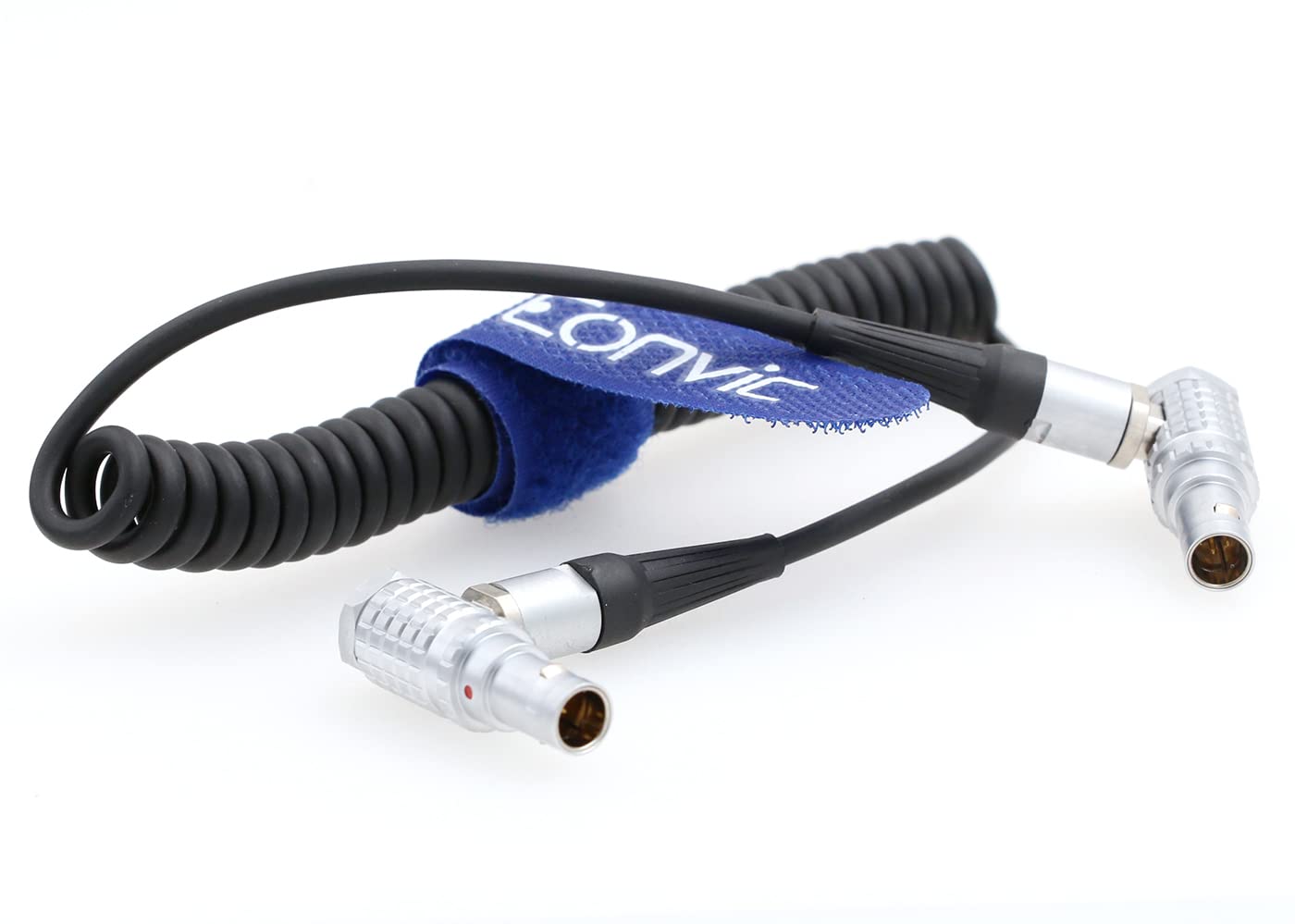 Eonvic Coiled Time Code Sound Devices Cable for Zaxcom Denecke Alexa XL-BHL-LL 5pin to 5pin Male Connector (Right Angle 5 pin Coiled Cable)