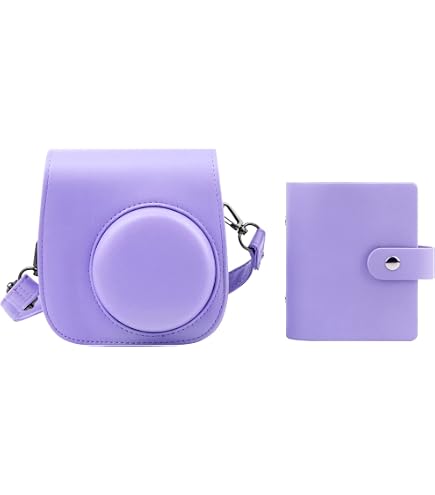 CAIYOULE Kameratasche Für Fujifilm Instax Mini 12 – PU-Leder Hülle Mit Fotoalbum & Schultergurt