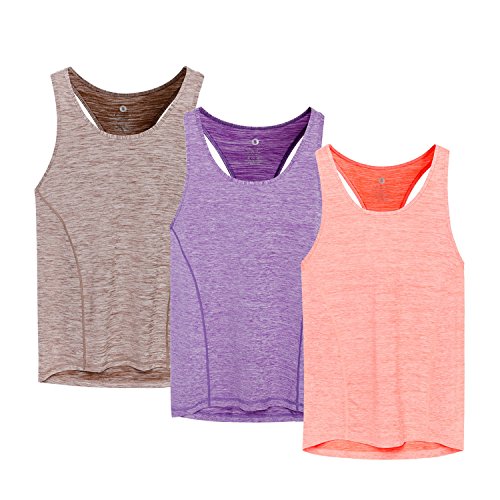 MMIW COLLECTION Workout Racerback Tank Tops for Women Sports Running Yoga Tops Sleeveless Shirts(C/L/O-XL)