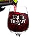 DuVino Liquid Therapy Funny Wine Glass Gift for Her Cool Present for Mom, Daughter, Sister, Aunt, Friend or Girlfriend, 12.75 oz