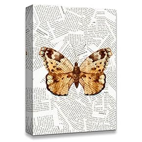 signwin Canvas Wall Art Butterfly On The Newspaper...
