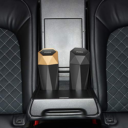 OUDEW Car Trash Can with Lid, New Car Dustbin Diamond Design, Leakproof