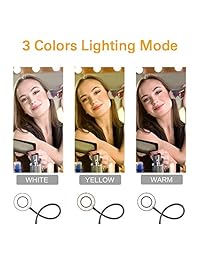 Selfie Anillo de luz 3 en 1 soporte de teléfono móvil y soporte de micrófono para Live Stream, YouTube Video, [3 modos de luz] [10 niveles de brillo] 360 grados giratorio flexible brazo LED lámpara de escritorio para maquillaje