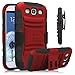 Galaxy S3 Case, Venoro [Heavy Duty] Armor Holster Defender Full Body Protective Hybrid Case Cover with Kickstand & Belt Swivel Clip for Samsung Galaxy S3 S III I9300 (Red/Black)
