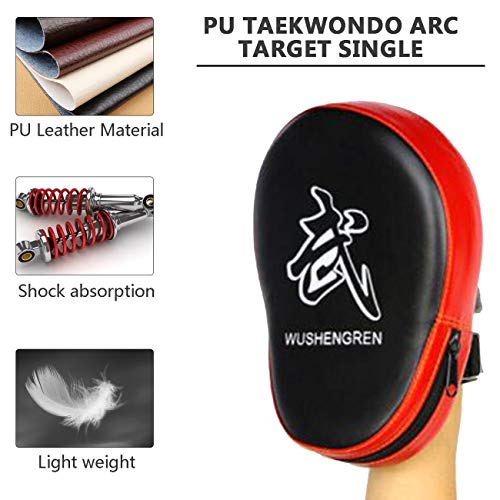 Cumtur Stamping Bags and Liners,PU Boxing Mitt MMA Target Hook Jab Focus Punch Pad Safety MMA Training Gloves - Thumbnail 6