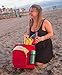 dbest products Ultra Compact Cooler Smart Cart, Red Insulated Collapsible Rolling Tailgate BBQ Beach Summer