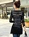 Shawhuaa Womens Crochet Knitted Open Front Cardigan Pocket Sweater Black