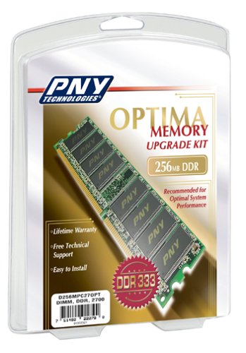 PNY Optima Series 256 MB DIMM PC2700 DDR Memory Upgrade