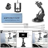 Car Suction Cup Mount for GoPro / Action Camera / iPhone / Smartphone Car Camcorder Suction Holder Cradle Bracket Support w/ Super Wide Cell Phone Clip / Gopro Adapter / 3in1 USB Cable