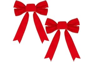 Frekkoy Christmas Bows - 2 Pack Christmas Red Velvet Bows 9''x13'' for Gift Wrapping, Perfect for Tree, Wreath, Gifts & Home Christmas Decorations