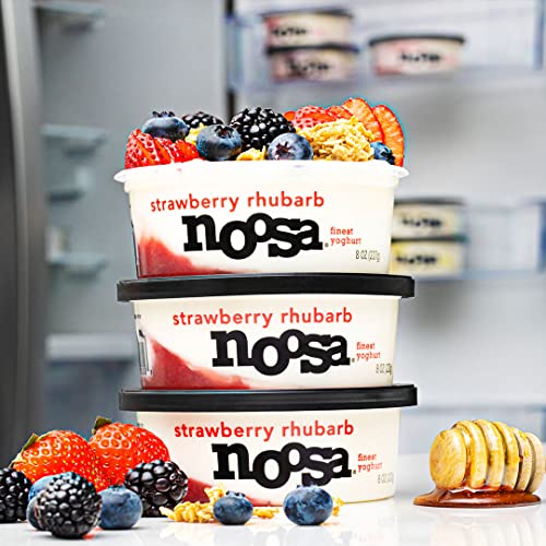 noosa Yoghurt, Strawberry Rhubarb, 8 oz, Whole Milk Yogurt, GradeA Pasteurized, Gluten Free