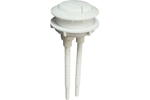 WinZo BT019W Toilet Tank Round Dual Flush Push Button with Thread Diameter 48mm (1.88") Tank Valve Universal Replacement Part Kits, White