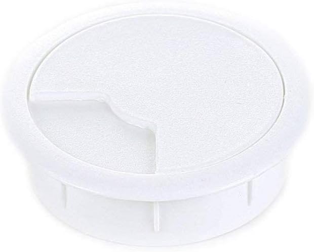 Sossai® Desk Cable Grommet KDM2 | 4 pc | Diameter: 80 mm | Colour: White | Cable Outlet, Cord Hole Cover Plate for Desks, Offices & Worktops