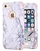 iPhone 7 Case, iPhone 8 Case, KAMII White Marble Stone Pattern Shockproof 2in1 Dual Layer TPU Bumper Hard PC Hybrid Defender Armor Protective Case Cover for Apple iPhone 7 / iPhone 8 Rose Gold