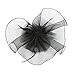 Urban CoCo Women's Elegant Flower Feather and Veil Fascinator Cocktail Party Hair Clip Hat (# 5 Black)