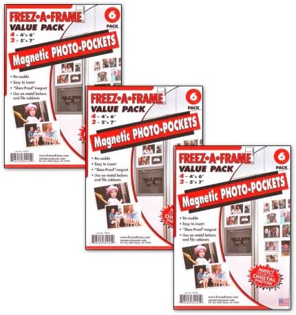 Freez A Frame 34425 Combo Pack of 3 - 4X6 &amp; 2-5X7 Magnetic Photo Frames