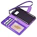 S6 Case, Arae Samsung Galaxy S6 wallet case,[Wrist Strap] Flip Folio [Kickstand Feature] PU leather wallet case with ID&Credit Card Pockets For Samsung Galaxy S6 (Purple)