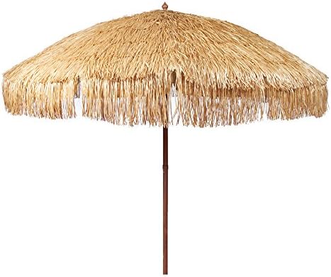 Amazon Com Hula Thatched Tiki Umbrella Natural Color 6 8 9 Options 8ft Natural Garden Outdoor