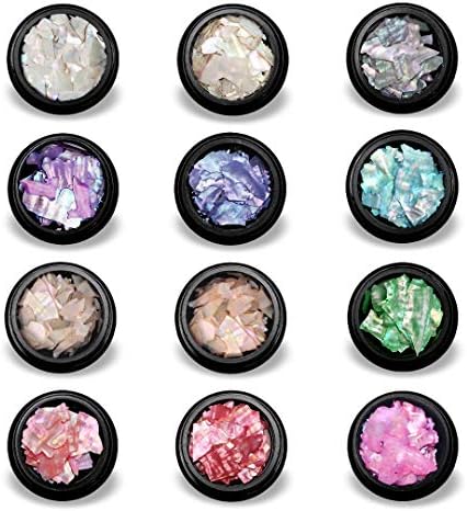 Nail Parts, Natural Shell 12 Color Set, For Gel Nails and Resin, Nail Parts, Gel Hologram Shell, Crushed Shell, Nail Supplies, Shell Stones, Nail Art, Shell Nails, Shell Flake, Gel Nail Parts, Shell Parts