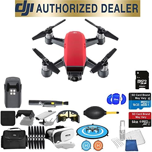 DJI Spark Quadcopter (Lava Red) Beginner Accessory Starter Basic Bundle Package Deal