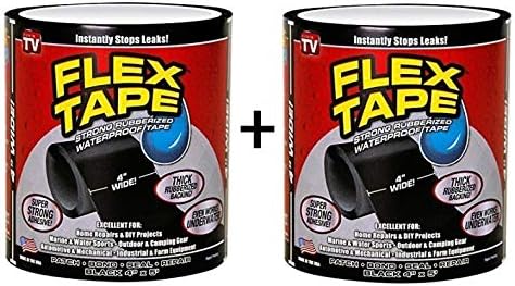 Nuestra Strong Flex Leakage Repair Waterproof Tape for Garden Hose Water Tap Bonding Rescue Quick Repairing Quick Stop Leak Set OF 2 (Black)