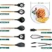 Kitchen Utensil Set 9pcs Silicone Cooking Tools-Beech Wooden Handle Cooking Utensil Including Tongs, Whisk, Turner, Spatula, Spoon, Nonstick Cookware Utensils for Good Helper, Cooking Women or Ladies