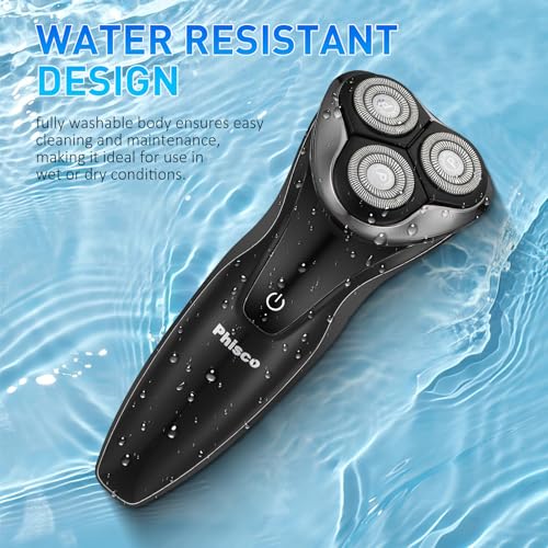 Phisco Rasuradora Eléctrica Recargable para Hombre, Afeitado Preciso y Suave, Diseño Impermeable, Batería de Larga Duración, Sistema Antitirones, Ideal para Viajes
