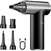 Compressed Air Duster, 200000RPM Super Power Electric Air Duster, 11-Gear Stepless Speed Mini Blower with Aluminum Alloy, Cordless Dust Blower for Computer, Keyboard, House, Outdoor, and Car