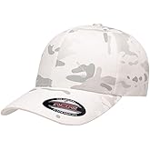 Flexfit Multicam 6 Panel Baseball Cap Officially Licensed Multi-Cam 2 Patterns Black Camo or Green Camo (Large/X-Large, Alpine White Multicam)