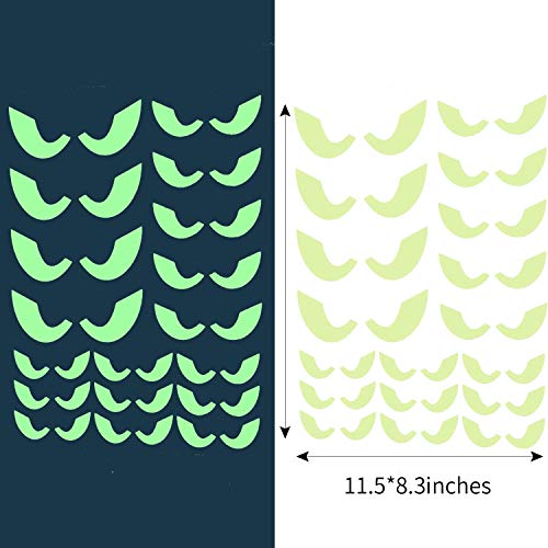 47Pcs Halloween Glow in The Dark Window Decals Luminous Stickers Glasses Stickers Bat Wall Stickers Night Glow Decals Halloween Theme Party Decoration