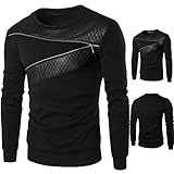 Mens Shirt,Haoricu Men Warm Splicing PU Leather Sweatshirt Zipper Coat Winter Jacket (M, Black)