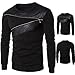 Mens Shirt,Haoricu Men Warm Splicing PU Leather Sweatshirt Zipper Coat Winter Jacket (M, Black)