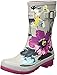 Joules Women's Molly Welly Rain Boot (9 B(M) US, Silver Posy Print)