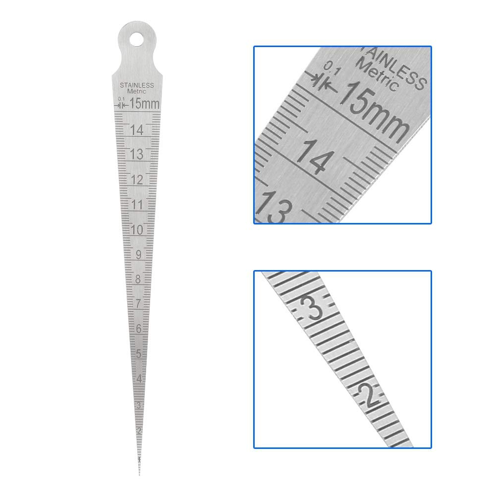 Feeler Gauges 015mm 1pcs Stainless Steel Taper Feeler Gauge Ruler Hole