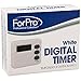 ForPro Professional Collection Digital Timer, White, Magnetic Back & Stand, min, Second Count up & Countdown, Kitchen, Office, Salon, Spa, 2.33” L x 2” H