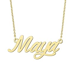 BYBWBL Maya Name Pendant Necklace 18k Gold Plated
