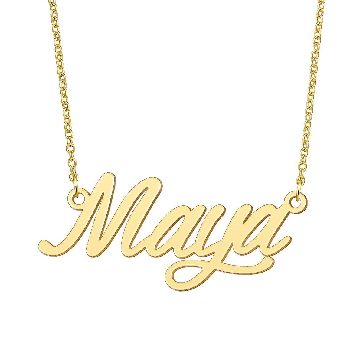 BYBWBL Maya Name Pendant Necklace 18k Gold Plated