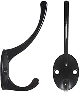 Kulannder 10Pcs Heavy Duty Double Coat Hooks Black Vintage Wall Mounted Hat view 5