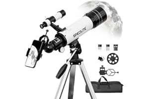 SPECILITE Telescope for Adults and Kids, 70mm Aperture 400mm Refractor Telescope for Astronomy Beginners(16x-120x), Portable Travel Telescope with Phone Adapter,Tripod and Carry Bag