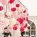 LINGSFIRE 10 Pack 10 Inch Tissue Paper Flower Ball Pom-poms for Party/Wedding/Home/Outdoor Decoration (Red)