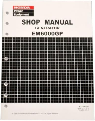 Honda EM6000 EM6000GP Generator Service Repair Shop Manual