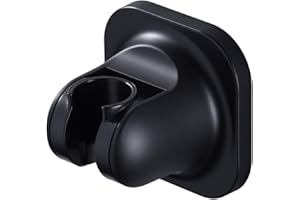 BSTIIU Handheld Shower Head Holder, Adhesive Showerhead Bracket, Angle Adjustable Shower Wand Holder Wall Mounted, Black