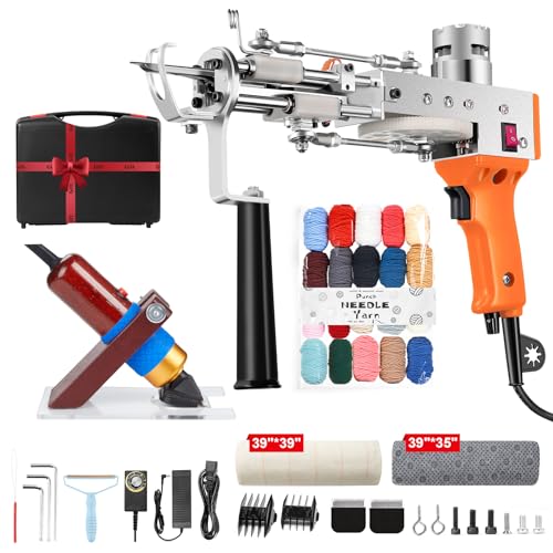 Tufting Gun Starter Kit, Riiai Tufting Gun with Carpet Trimmer Rug