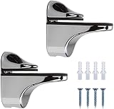 nasuniaoda 2x Glass Shelf Support Adjustable Polished Chrome Wall Mount Bracket view 8