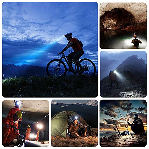 bedee LED Head Torch, [2 Pack] USB Rechargeable Headlamp, Super Bright 1000 Lumens COB LED Head Torch Rechargeable, 8 Lighting Modes, IPX5 Waterproof Headlight for Kids Adults Camping Running Fishing