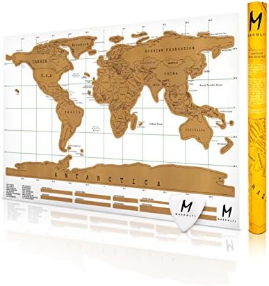 New The NOMAD Progressive World Traveler Map w/ Gift Case! Travel More, Scratch Off The Map, And Relive Your Adventures. Available in Black or White! (32.28 X 23.23, WHITE)
