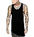 Hipster Men's Hip Hop Long bevel Hem Gym Sport Muscular men Tank Tops Medium Black TV02