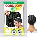 Amore Mio - CORNROW PRO CAP - Straight Back MEDIUM Mesh Weave Cap in OFF BLACK