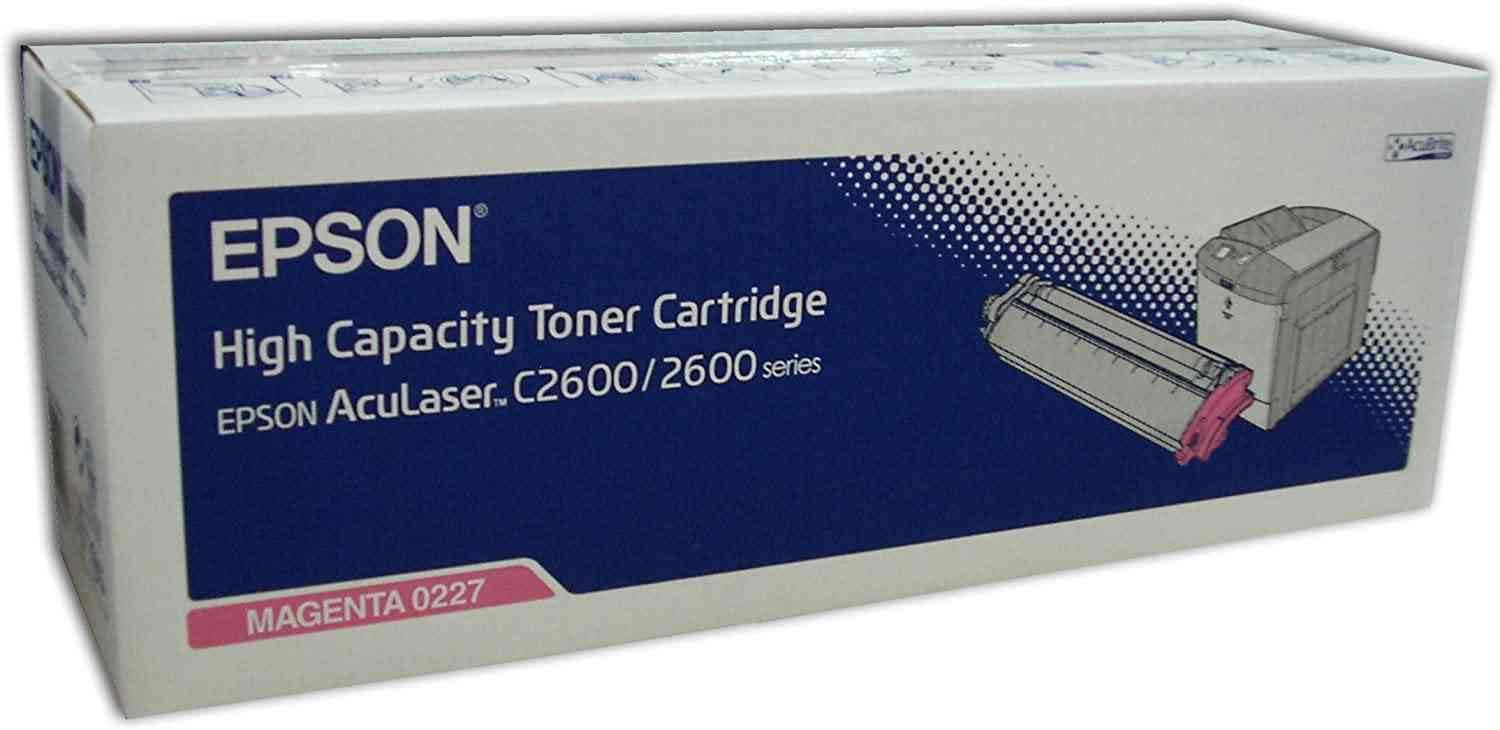 Epson C13S050227 Aculaser C2600 C2600N c2600tn c2600dtn colour toner cartridge - 1 x magenta red S050227