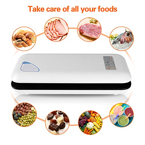 Vacuum Sealer AONOKOY Automatic Manual Vacuum Sealer Machine Food Saver with Starter Kit Vacuum Bags and LED Indicator Lights